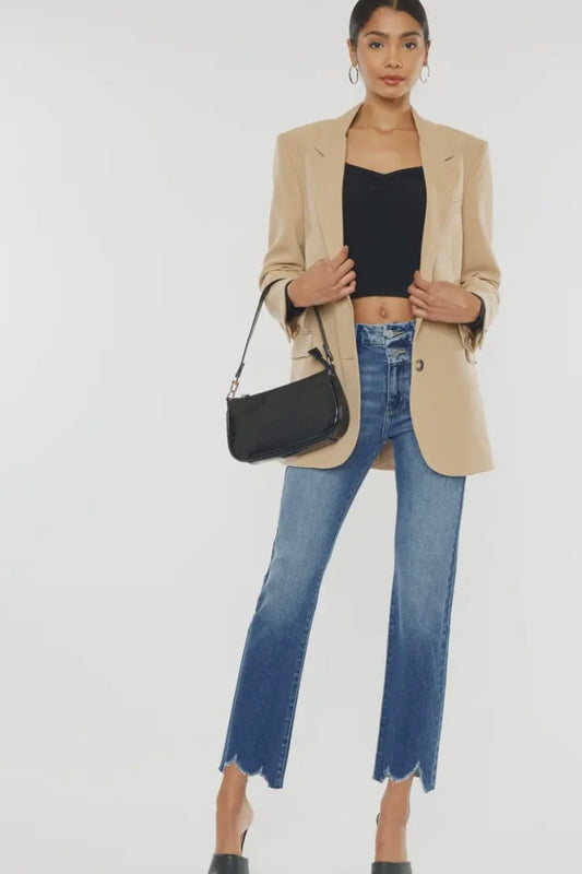Kan Can High Waist Straght Leg Jeans - Calla Lily Cosmetics + CL kids