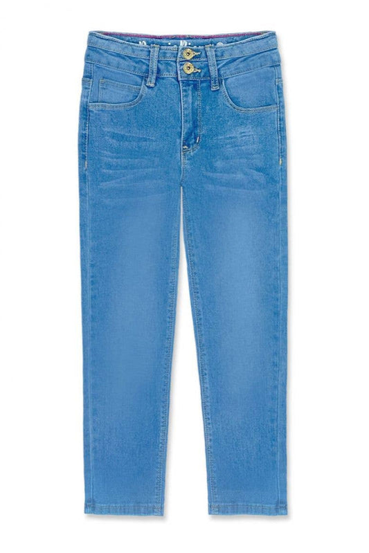 Blue jeans on a white background