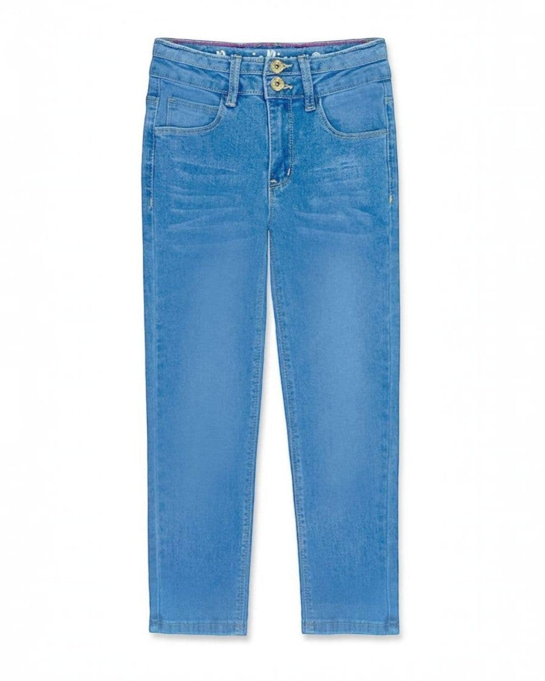 Blue jeans on a white background