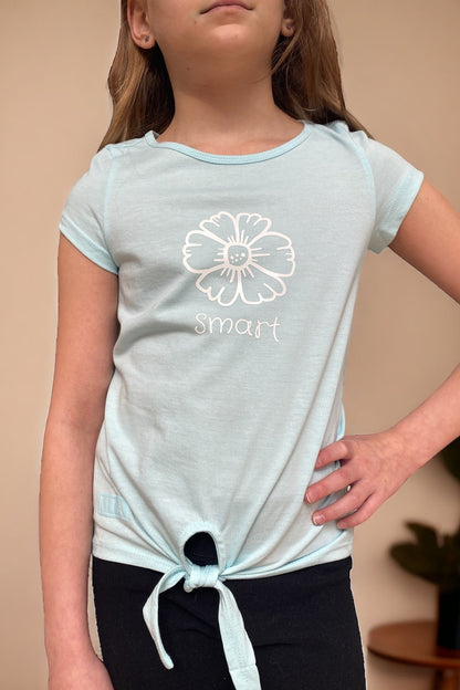 Girl’s Knot Tee - Light Blue - Calla Lily Cosmetics + CL kids