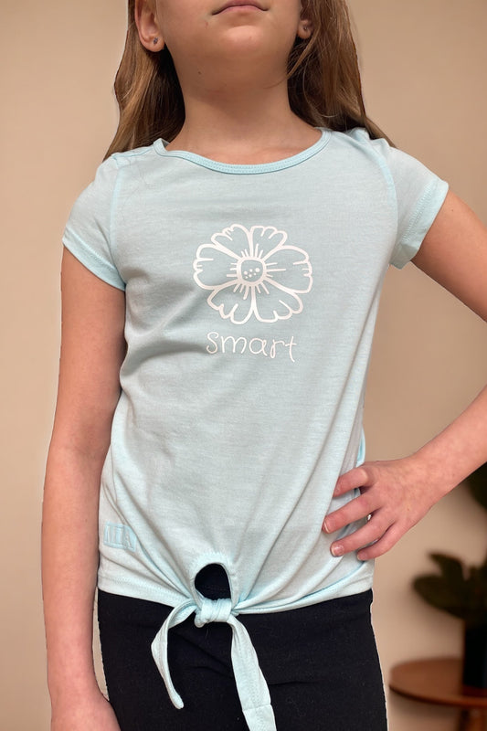 Girl’s Knot Tee - Light Blue - Calla Lily Cosmetics + CL kids