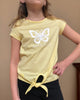 Girl’s Knot Tee - Light Yellow - Calla Lily Cosmetics + CL kids