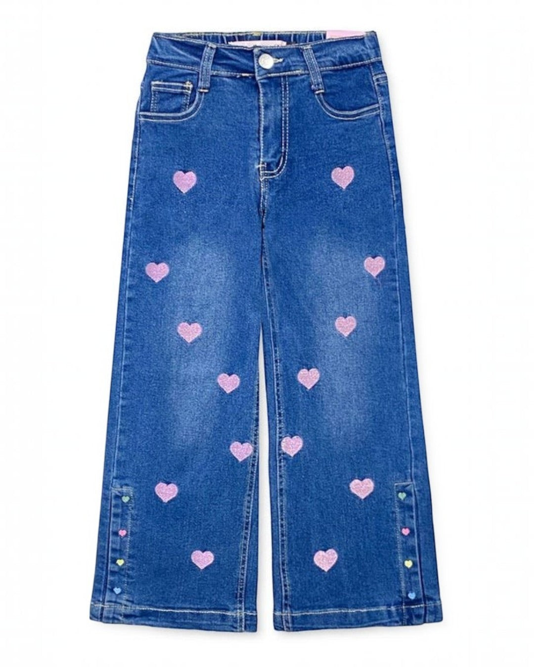 Girls Jeans w/ Pink Hearts - Calla Lily Cosmetics + CL kids