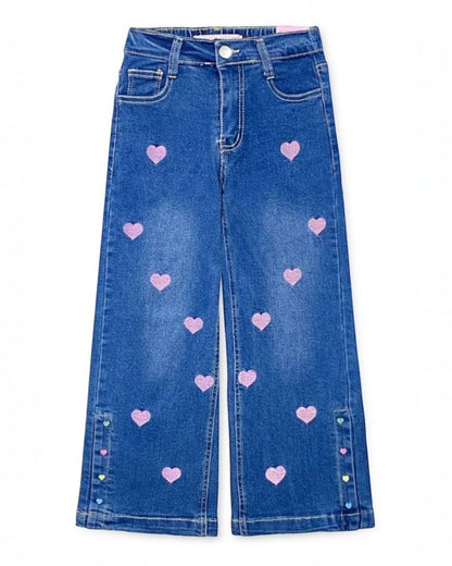 Girls Jeans w/ Pink Hearts - Calla Lily Cosmetics + CL kids