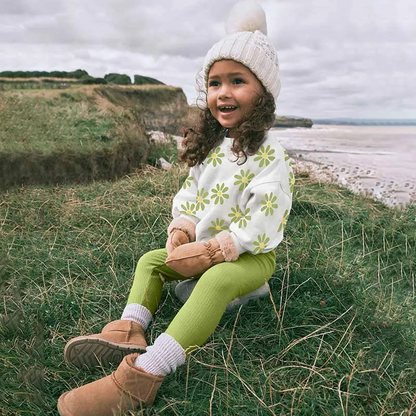 Green Flower Sweatshirt/Legging Set