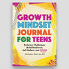 Book cover of 'Growth Mindset Journal for Teens' with colorful text and abstract patterns.