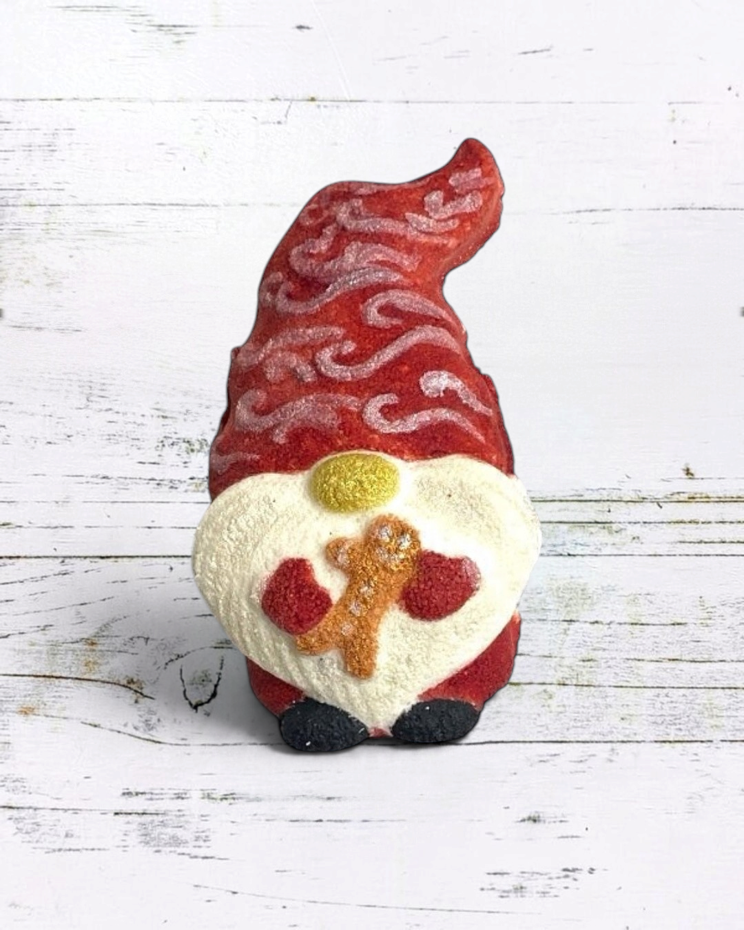 Gnome Bath Bomb - Holding Gingerbread Man 1