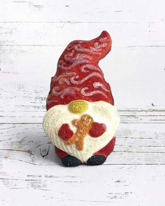 Gnome Bath Bomb - Holding Gingerbread Man 1