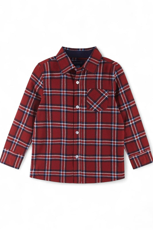 Red plaid shirt on a white background
