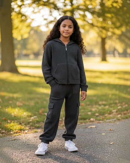 Girl's Black Joggers