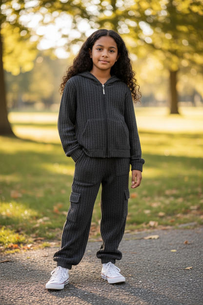 Girl's Black Joggers