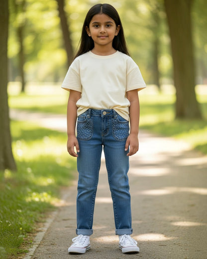 Girl's Jeans w/Rhinestones