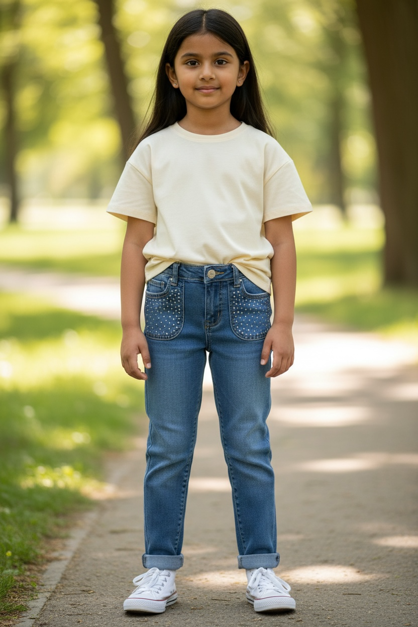 Girl's Jeans w/Rhinestones
