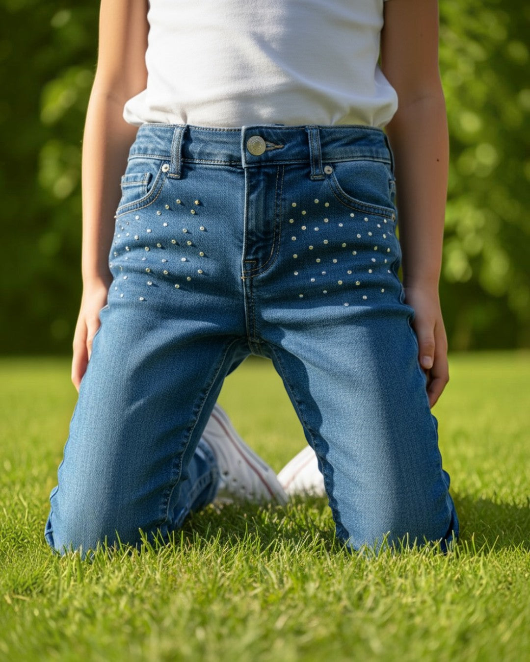 Girl's Jeans w/Rhinestones