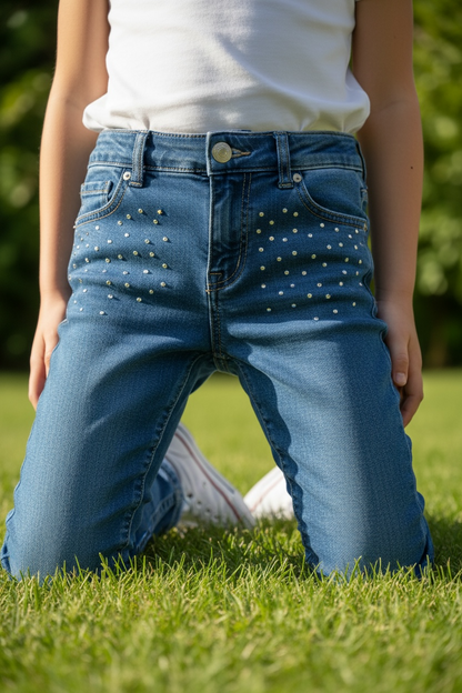 Girl's Jeans w/Rhinestones