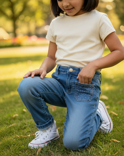 Girl's Jeans w/Rhinestones