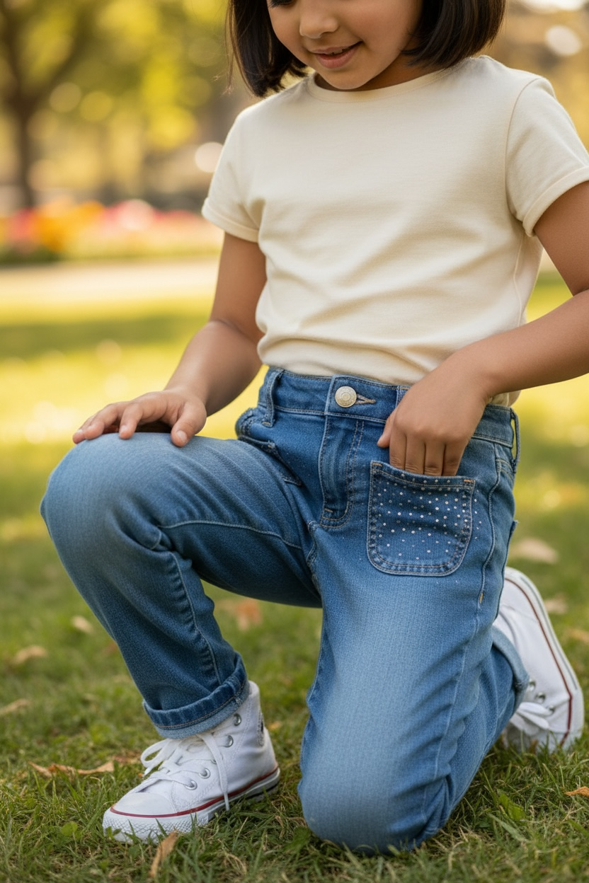 Girl's Jeans w/Rhinestones
