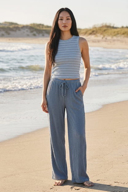 Crew Neck Striped Tank