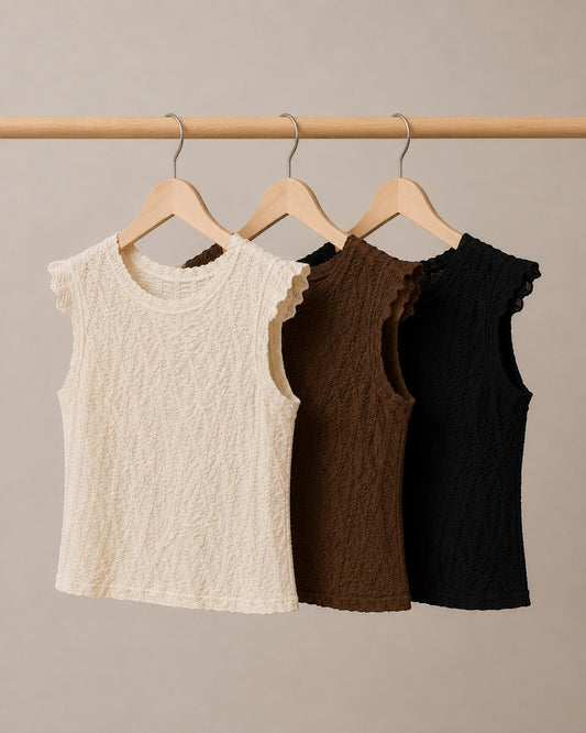 Textured Knit Sleeveless Tank