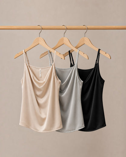 Cream - Satin Cowl Neck Cami