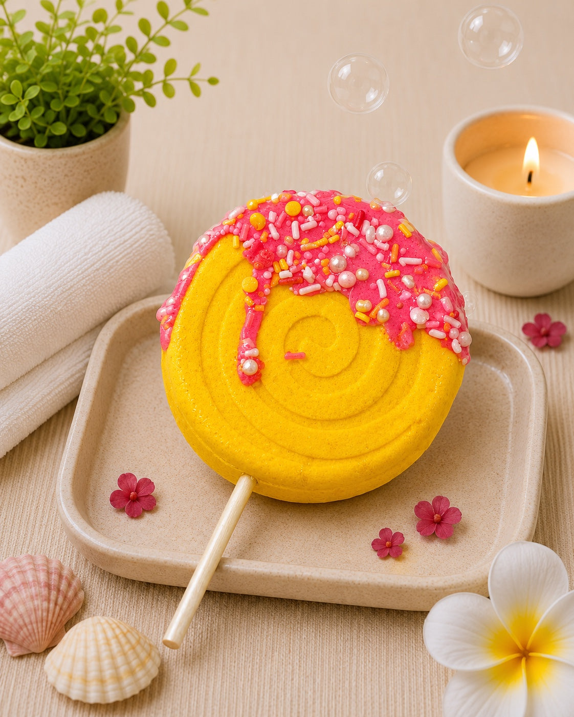 Lollipop Bath Bomb l Pineapple l Yellow
