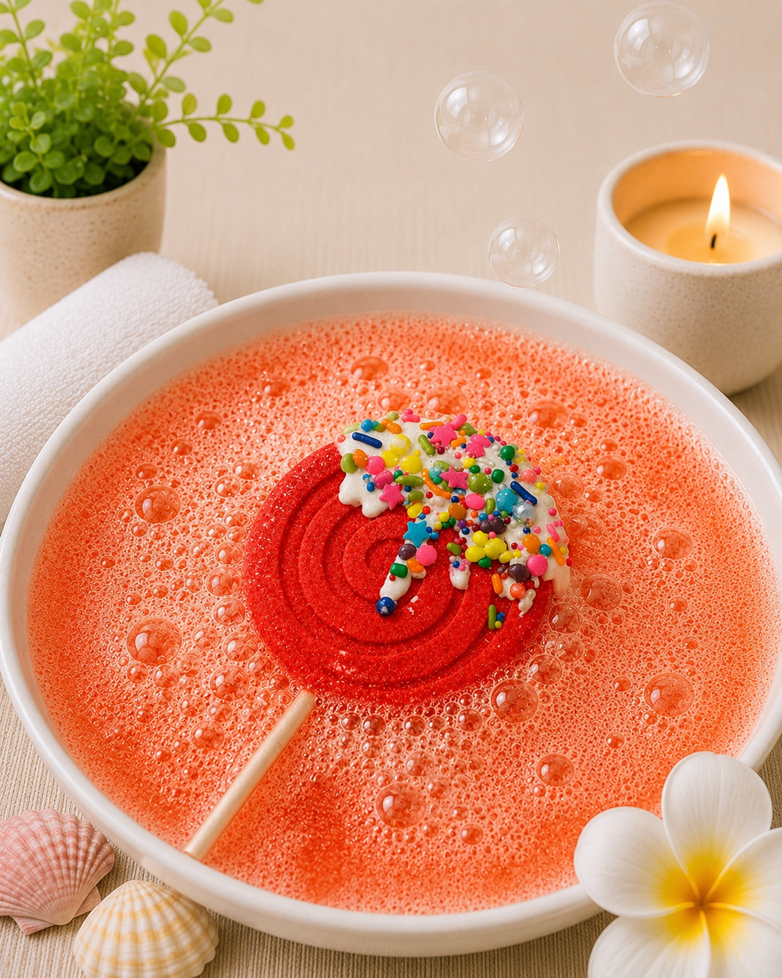 Lollipop Bath Bomb l Blood Orange l Red Orange