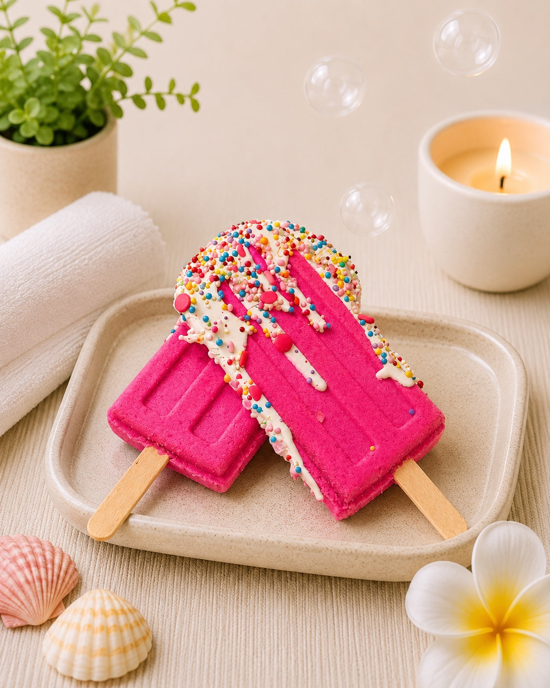 Popsicle Bath Bomb l Strawberry l Pink