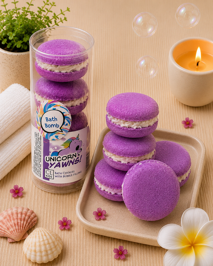 Unicorn Yawns Bath Bomb Cookies l Grape l Purple