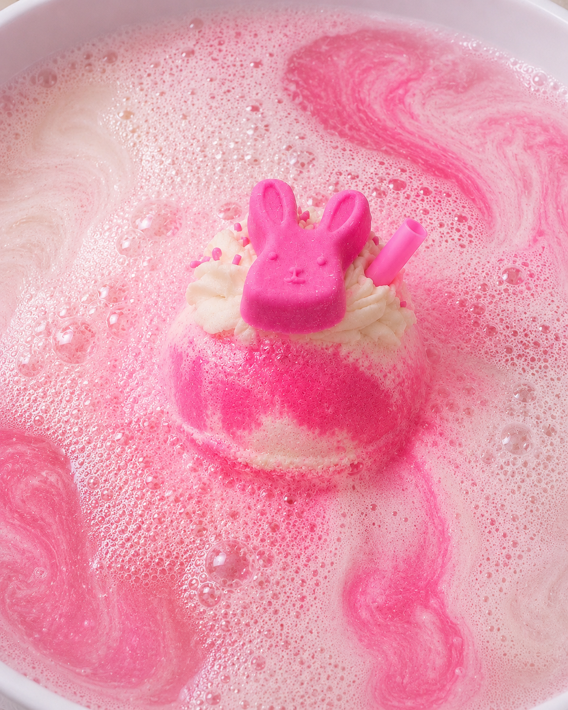 Bubbly Ball Bath Bomb l Cotton Candy l Pink & White