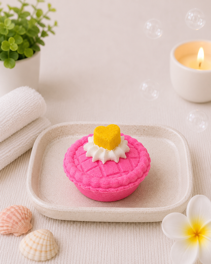 Mini Pie Bath Bomb l Strawberry l Pink