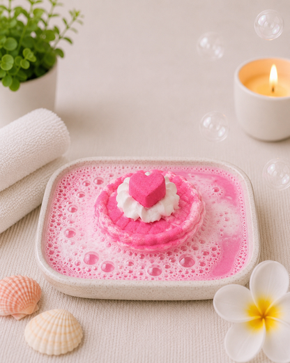Mini Pie Bath Bomb l Cotton Candy l Pink & White