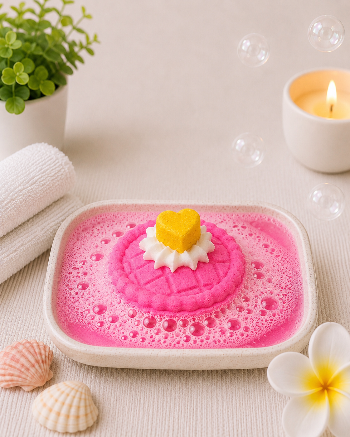 Mini Pie Bath Bomb l Strawberry l Pink