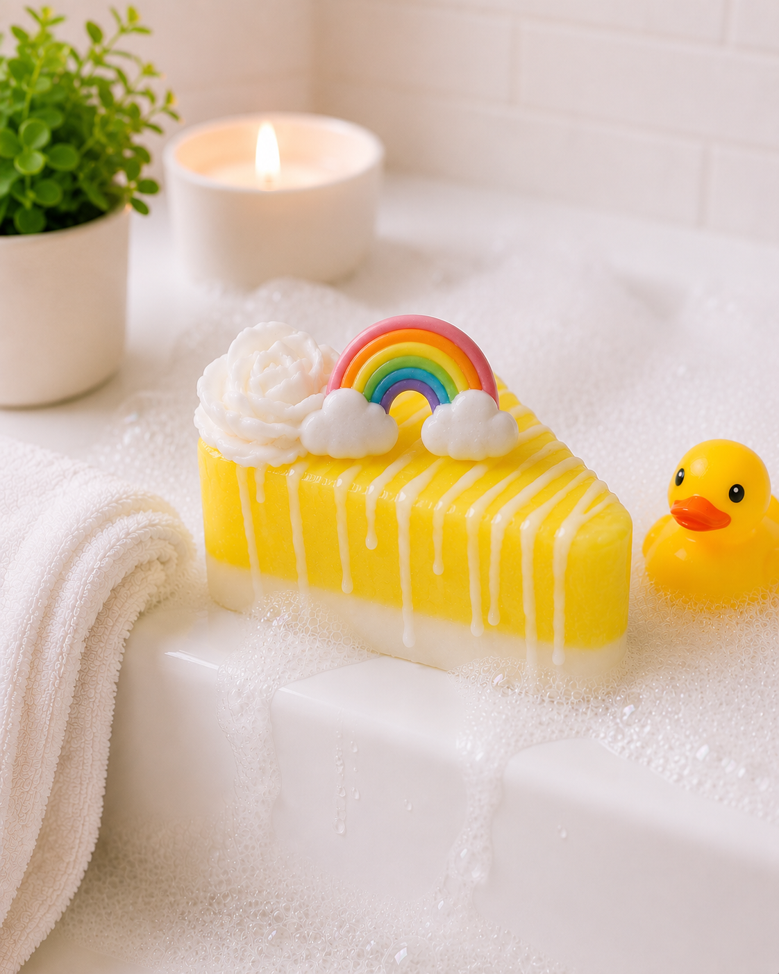 Pineapple Orchid Cake Slice Soap