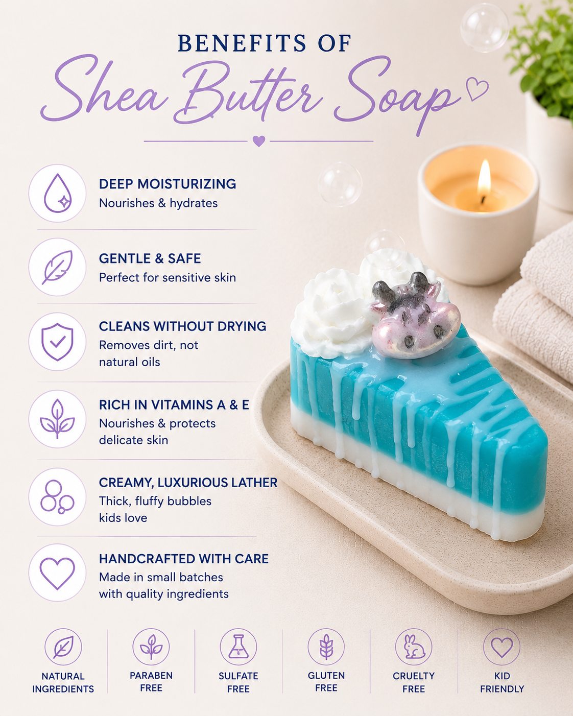 Floral Cake Slice Soap