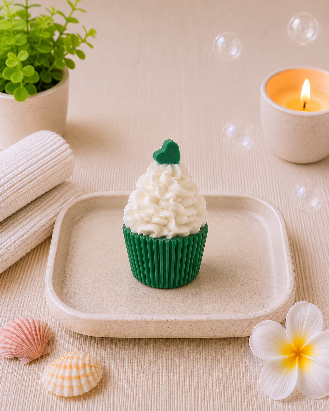 Small Cupcake Soap l Citrus l Green
