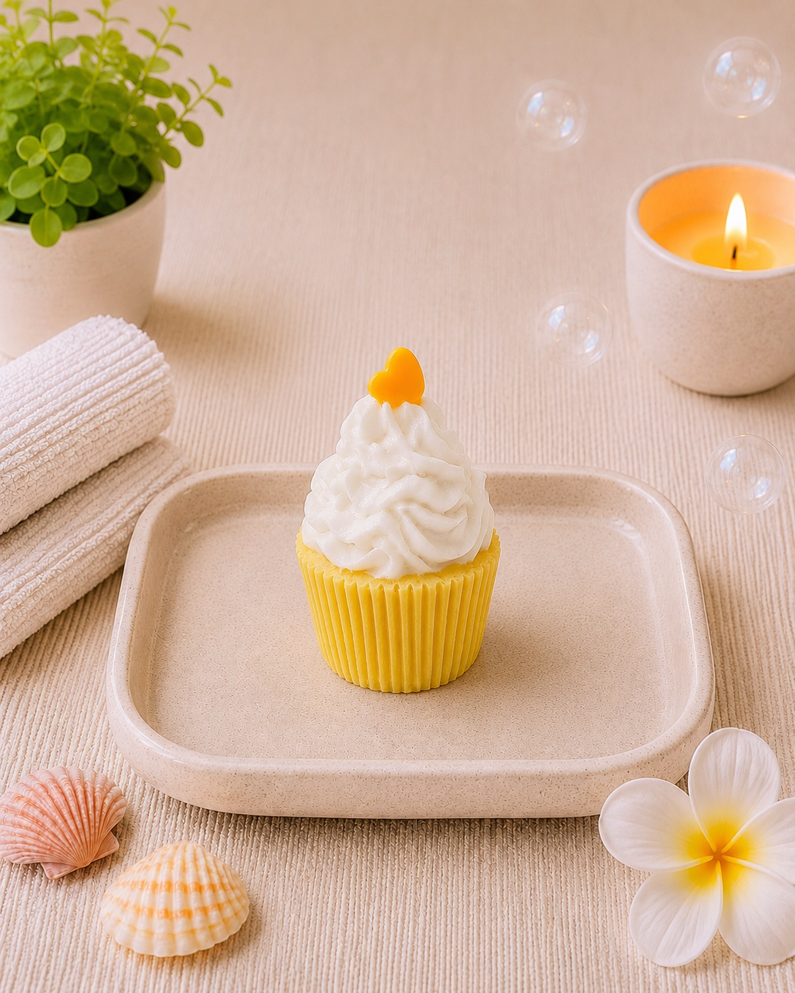 Small Cupcake Soap l Pineapple l Yellow