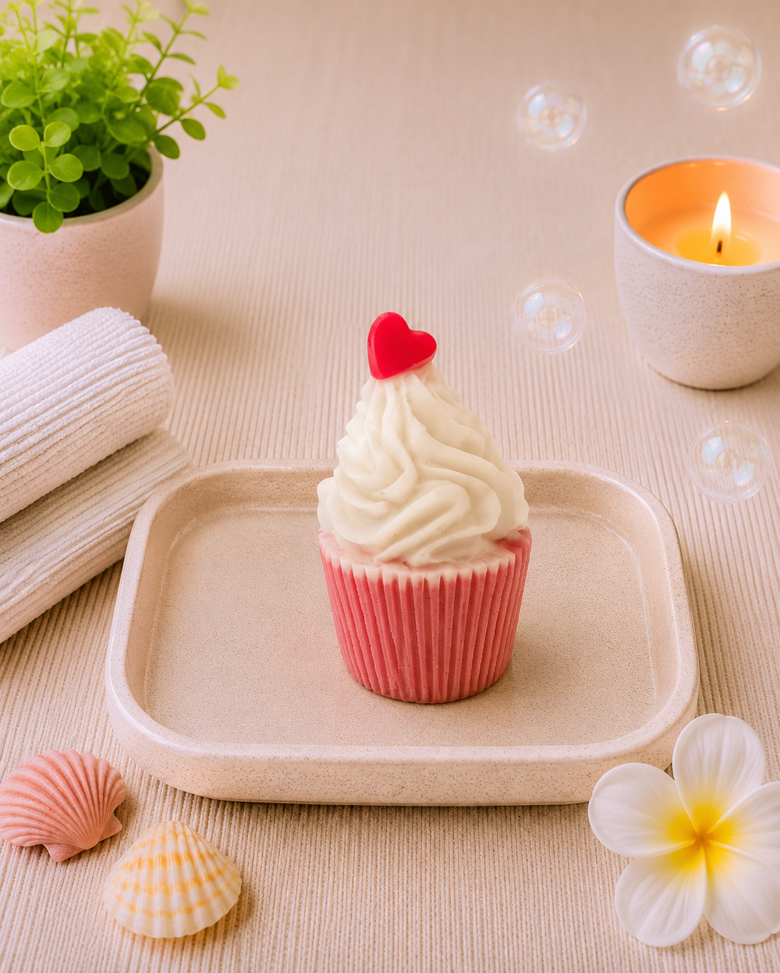 Small Cupcake Soap l Strawberry l Pink