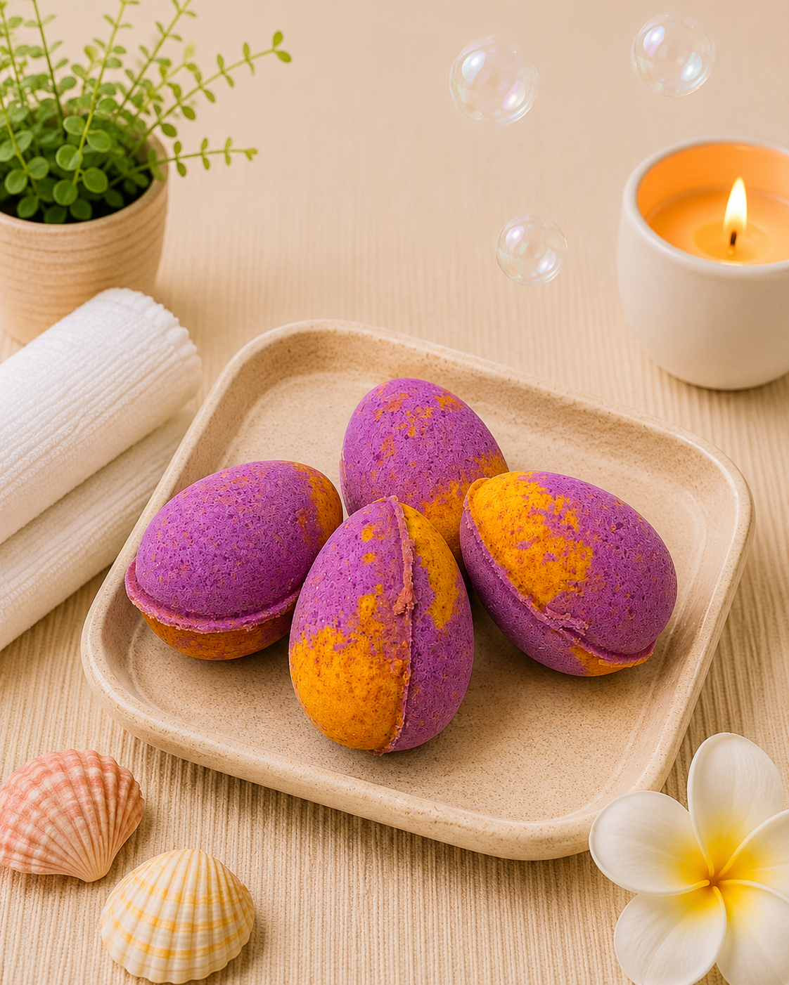 Speckled Egg Bath Bomb l Grape l Purple