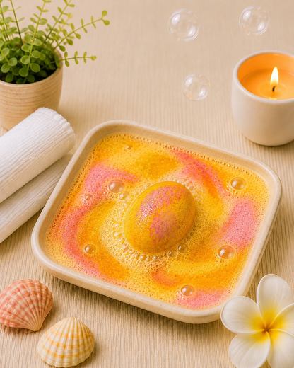 Speckled Egg Bath Bomb l Pineapple l Yellow