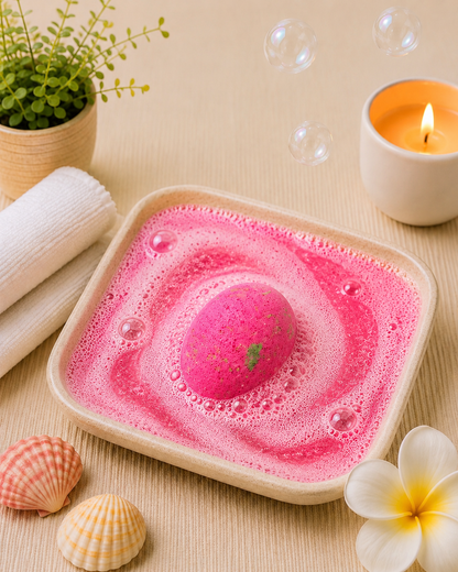 Speckled Egg Bath Bomb l Strawberry l Pink