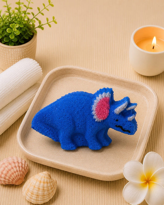 3 oz  Triceratops Bath Bomb l Blueberry l Blue