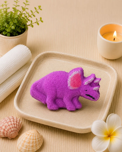3 oz Triceratops Dino Bath Bomb l Grape l Purple