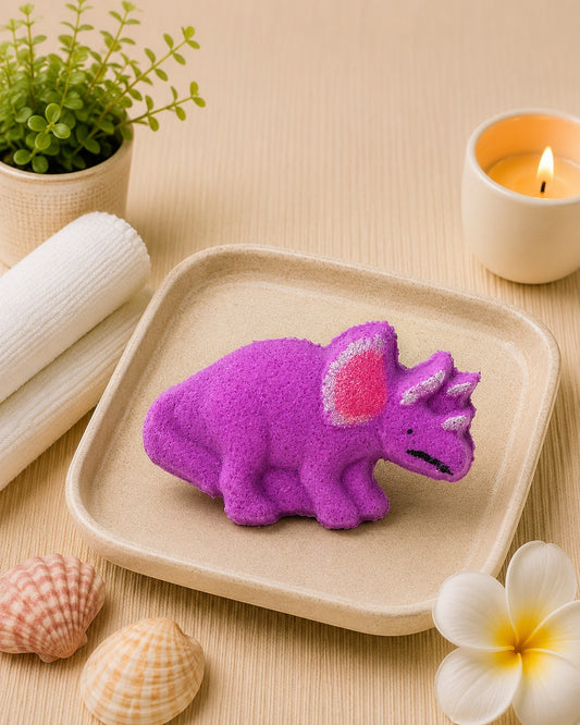 3 oz Triceratops Dino Bath Bomb l Grape l Purple