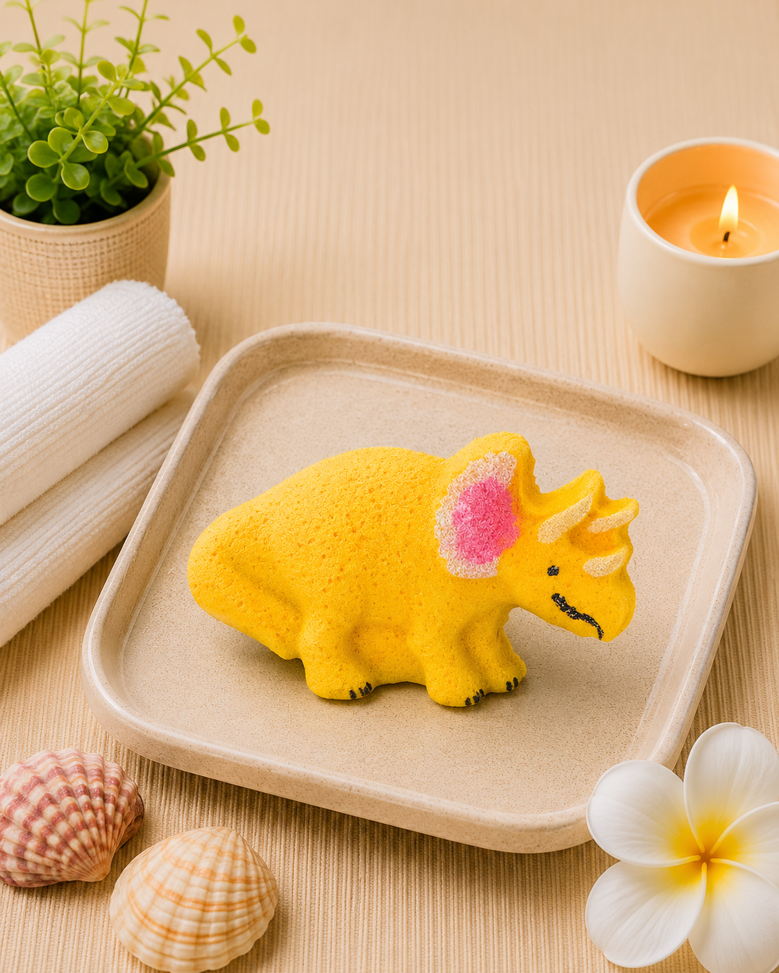 3 oz Triceratops Bath Bomb l Pineapple l Yellow
