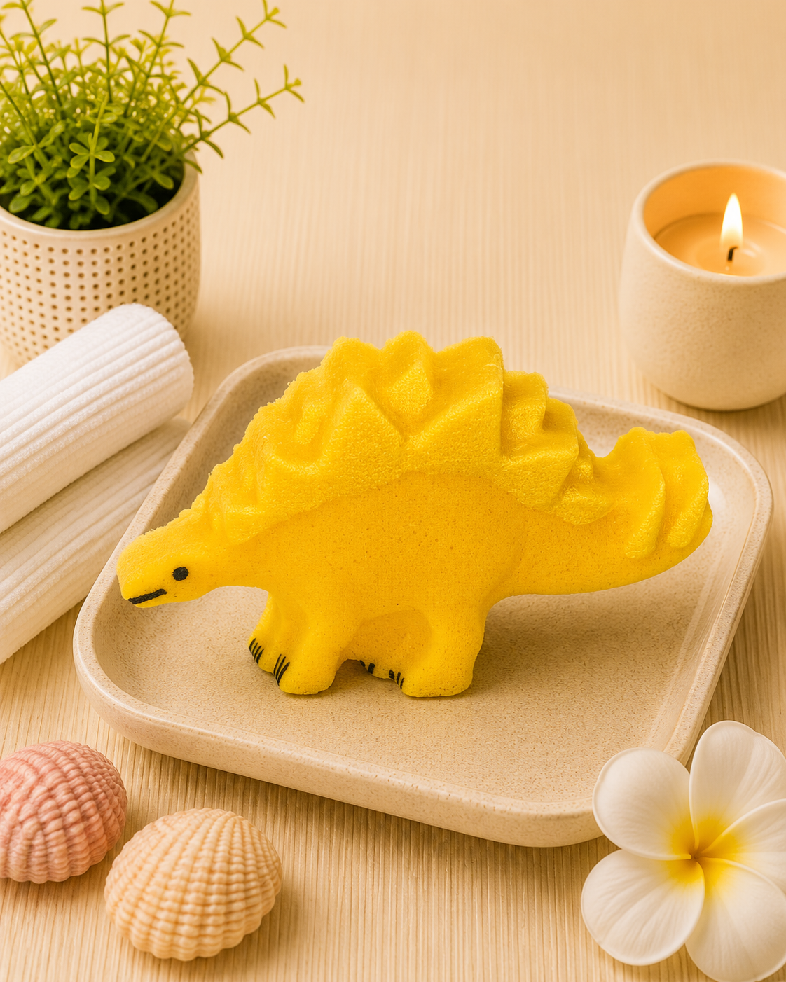 Stegosaurus Bath Bomb l Pineapple l Yellow