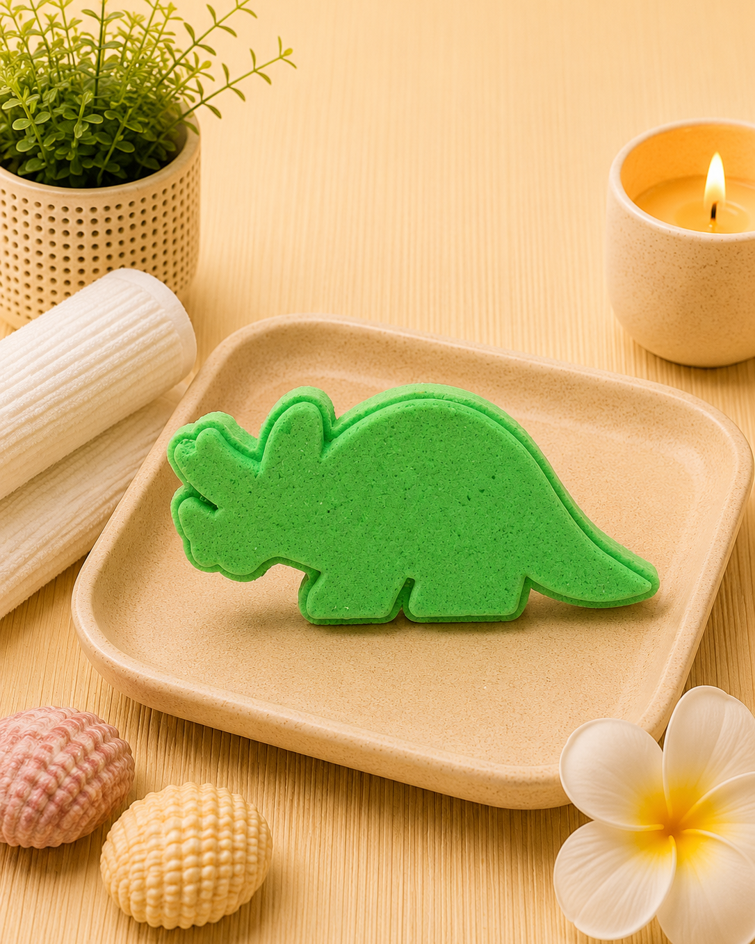 4 oz Triceratops Dino Bath Bomb l Citrus l Green