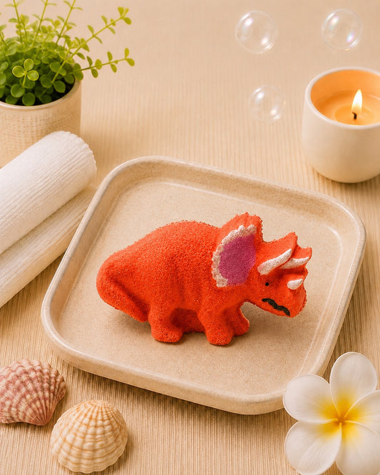 3 oz Triceratops Bath Bomb l Blood Orange l Red Orange