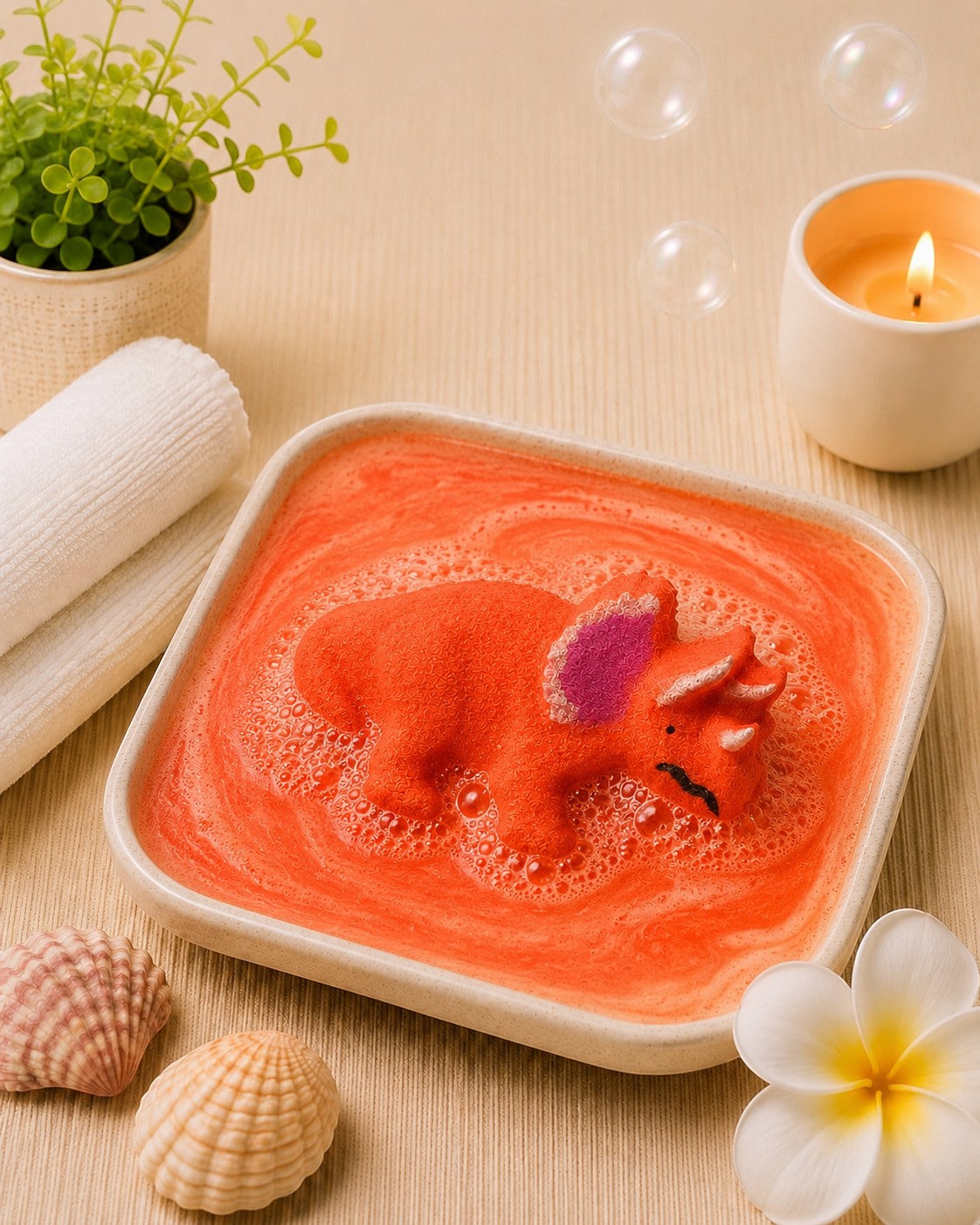 3 oz Triceratops Bath Bomb l Blood Orange l Red Orange