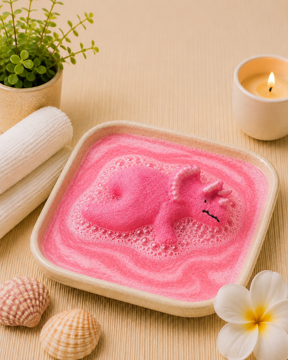 3 oz Triceratops Bath Bomb l Strawberry l Pink