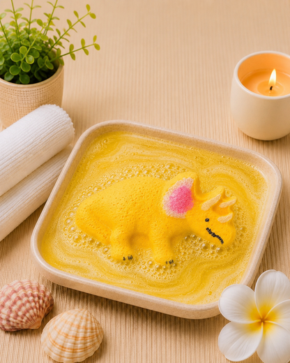 3 oz Triceratops Bath Bomb l Pineapple l Yellow